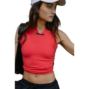 NWT Free‎ People FP Movement Powerwalk Tank  Top Electric Sunset Red Size XS